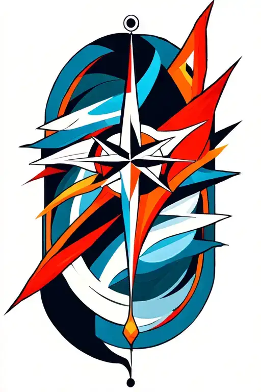 nordic compass viking flair tattoo design idea