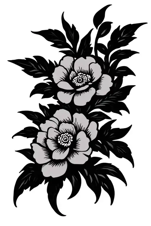 Cambodia flower garland tattoo design idea
