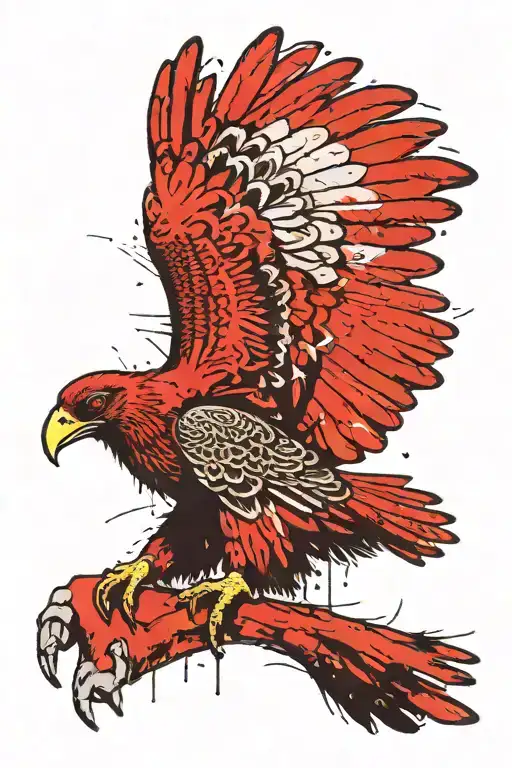 turkey vulture sitting on the back of a coyote laying down tattoo design idea