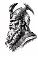 Gladiator and Zeus tattoo design idea