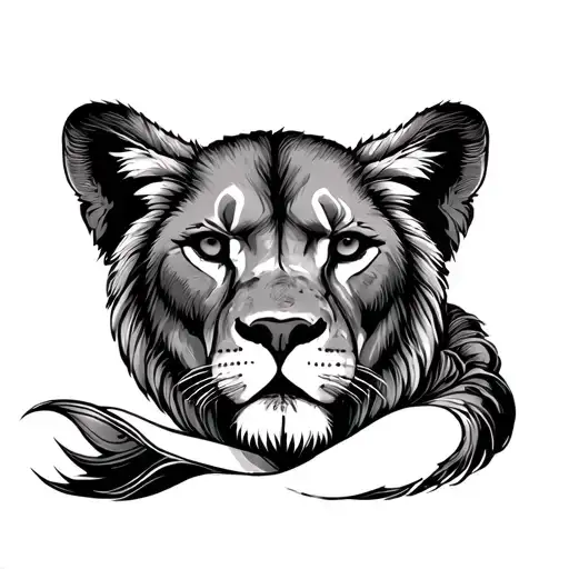 Leo, Rhode Island etched tattoo design idea
