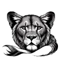 Leo, Rhode Island etched tattoo design idea