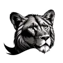 Leo, Rhode Island etched tattoo design idea