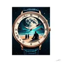 3d,moon or a planet inside a watch dial, words let it be, beach, mountain, lost man sitting watching stars, family tattoo design idea