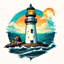 lighthouse standing tall tattoo design idea