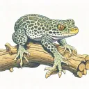 leopard gecko wrapped on log tattoo design idea