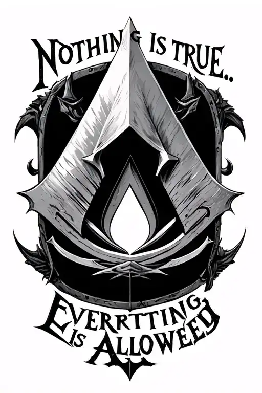 "Nothing is true. Everything is allowed" Assassins Creed Logo InterWined tattoo design idea
