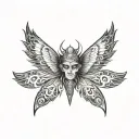 seraphim, 6 wings, centre eye tattoo design idea