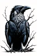 crow with a balance tattoo design idea