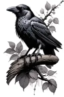 crow with a balance tattoo design idea