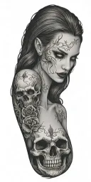 vampire blood women candle burning tattoo design idea