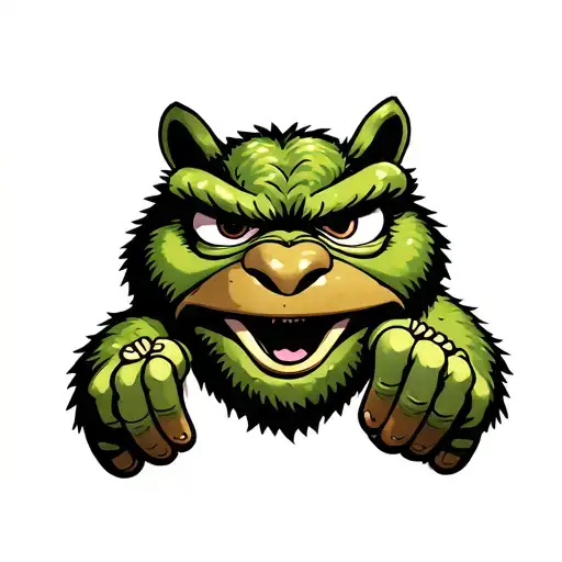 PEPE PEPE COLL BODY WITH A PORRO tattoo design idea