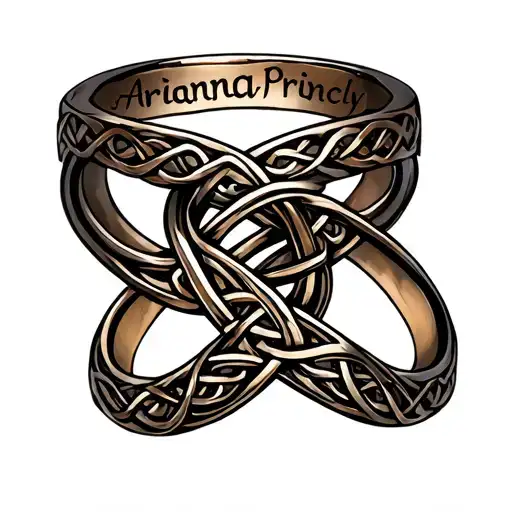 "Arianna, Princly" Infinity or celtic rings intertwined tattoo design idea