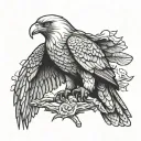 wedge tail eagle perched tattoo design idea