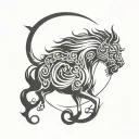 Ashura minimalist wide tattoo design idea