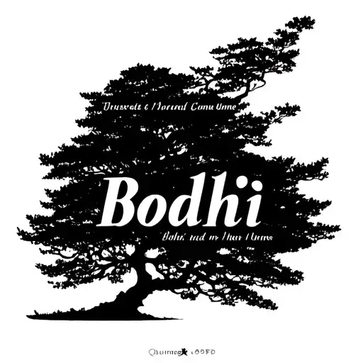 "Bodhi" Bodhi tree with names incorporated into  negative space tattoo design idea