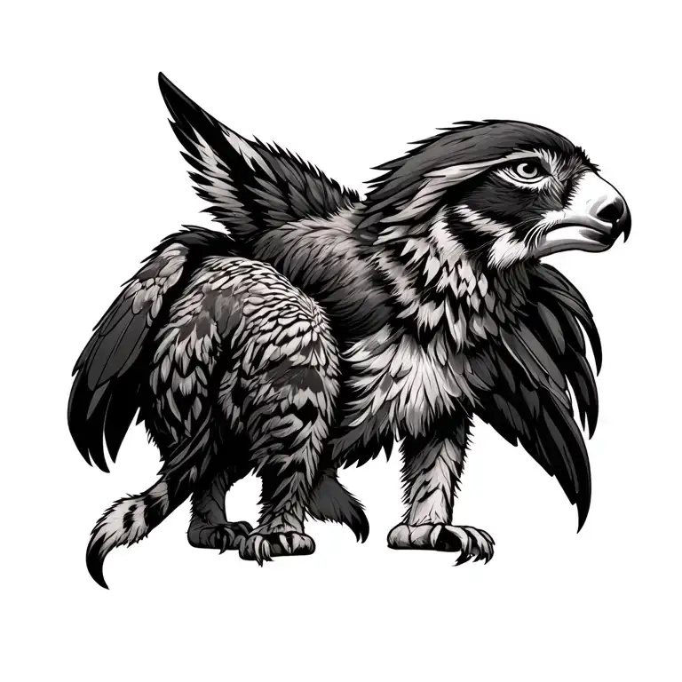 Donkey Hawk Bobcat Todem Poles tattoo design idea