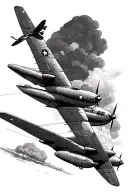 WW2 bomber plane flying tattoo design idea
