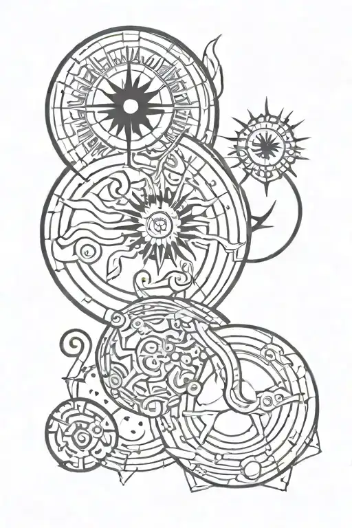 sun sign Scorpio, moon sign Aries, taurus, ascendant, and water element and fixed modality tattoo design idea