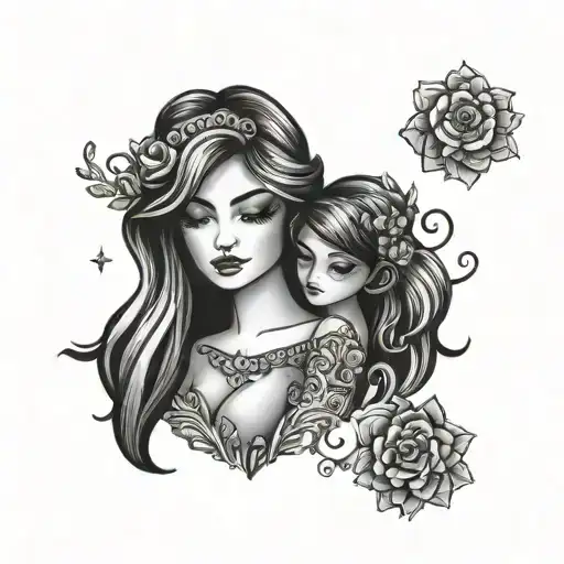 mother daughter small sparkle tattoo design inspired tattoo design idea