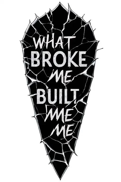 "what broke me built me " Broken Mirror reflecting darkness to light tattoo design idea
