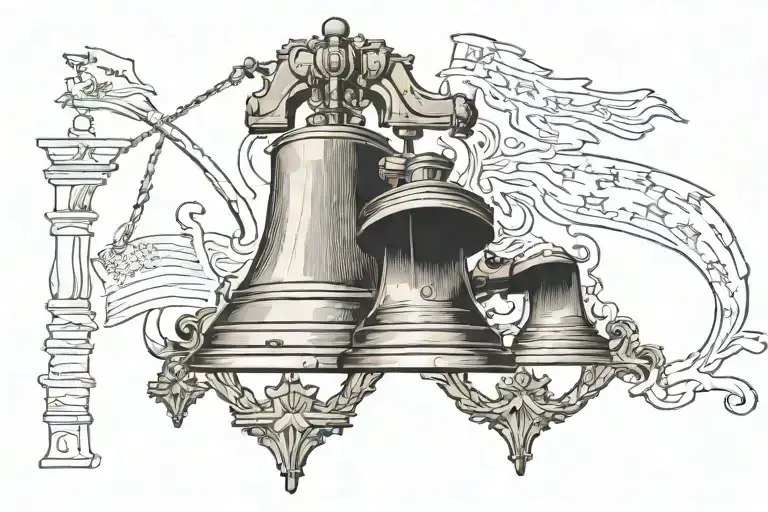 liberty bell and constitution we the people tattoo design idea