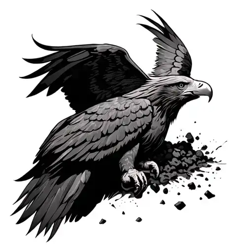 eagle grasping coal tattoo design idea