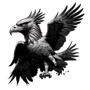 eagle grasping coal tattoo design idea