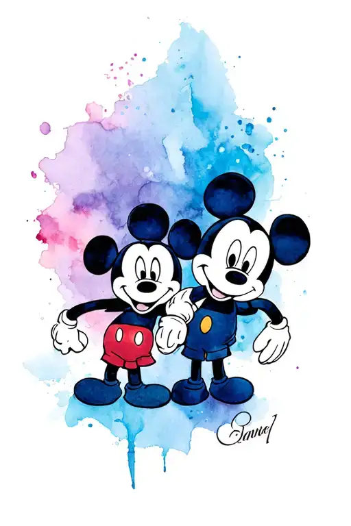 mickey mouse & harry potter tattoo design idea