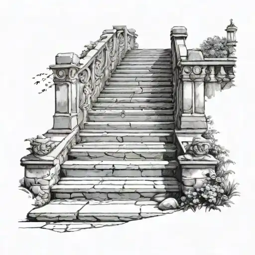 stairs to heaven tattoo design idea