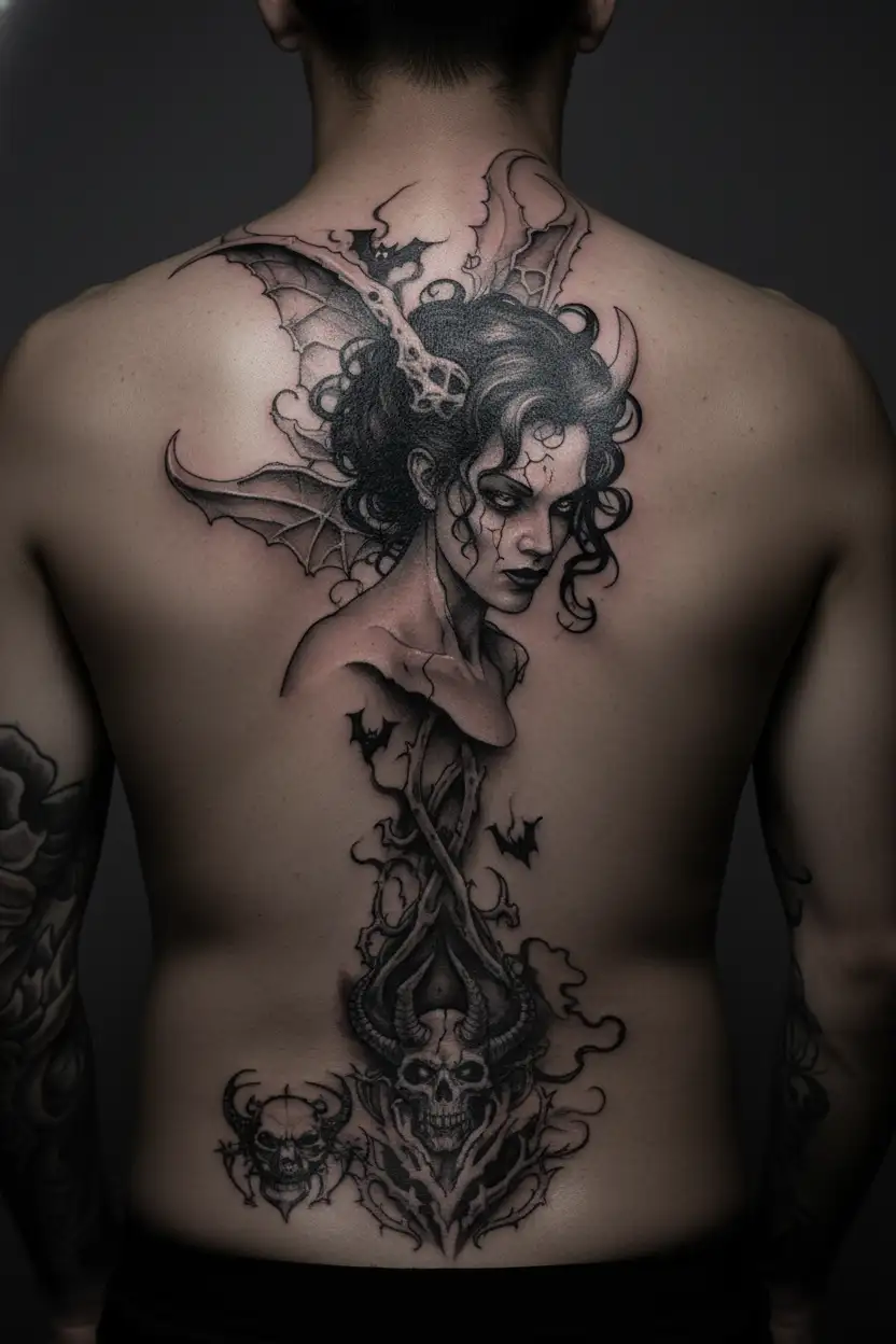 nude succubus tattoo design idea