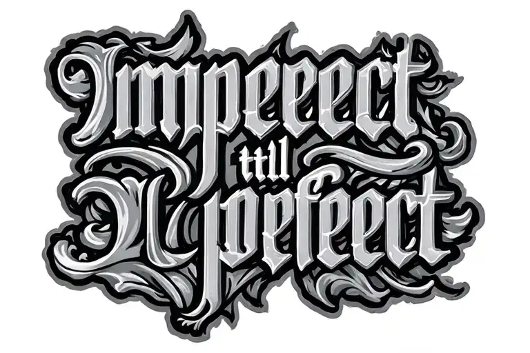 Imperfect till perfect text tattoo design idea