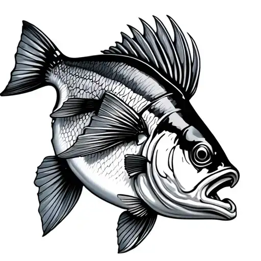 Bass Fish tattoo design idea