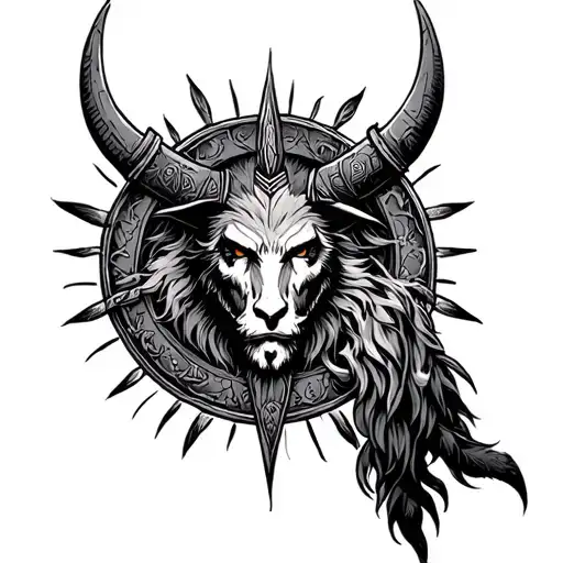 circle of life viking tattoo design idea