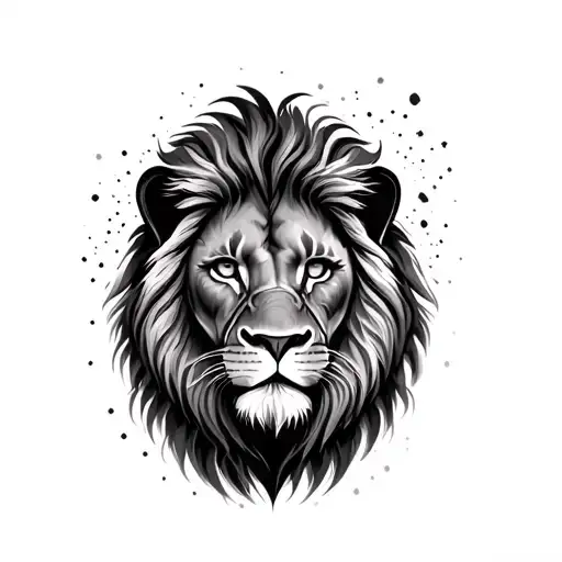 Imposing lion with bright eyes tattoo design idea