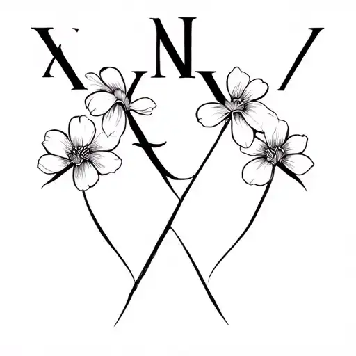  5-16-38 in roman numerals into a croos with flowers tattoo design idea