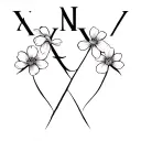  5-16-38 in roman numerals into a croos with flowers tattoo design idea