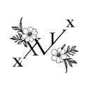  5-16-38 in roman numerals into a croos with flowers tattoo design idea