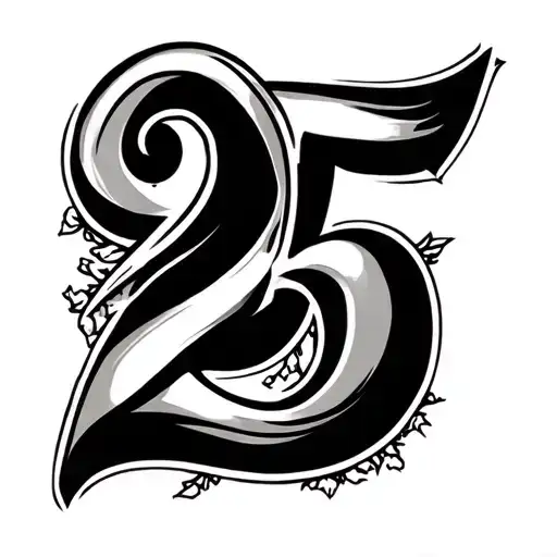Number 25 tattoo design idea
