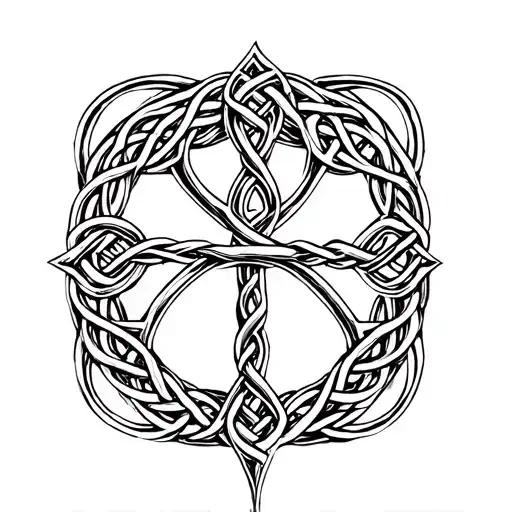 Chi-Rho Symbol Celtic knotwork intertwined tattoo design idea