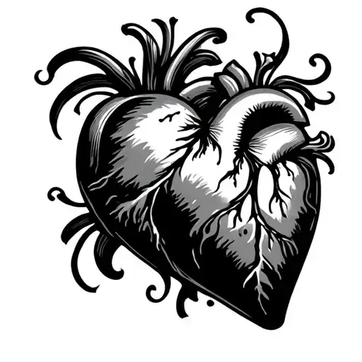 K Heart tattoo design idea