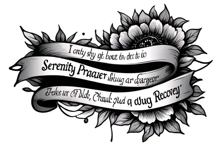 serenity prayer and drug recovery  tattoo design idea