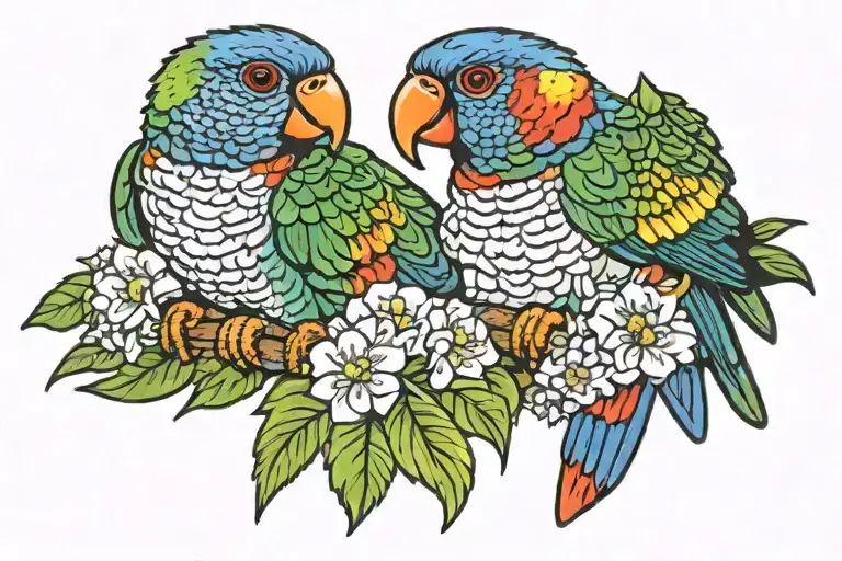 rainbow lorikeet tattoo design idea