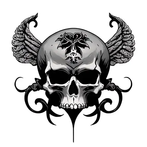 Astrological sign of Gemini with skulls tattoo design idea