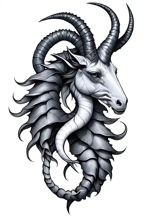 cancer zodiac sign capricorn zodiac sign intertwined tattoo design idea