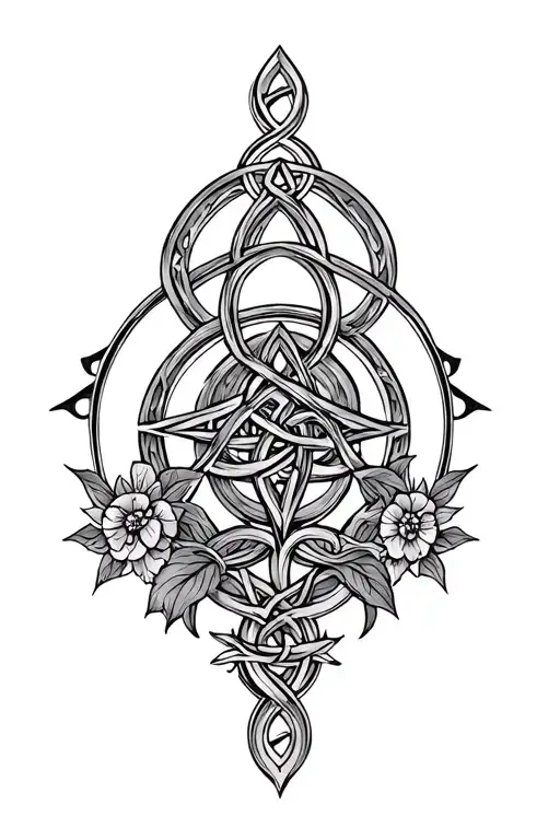 Celtic, wiccan, feminine, vines tattoo design idea