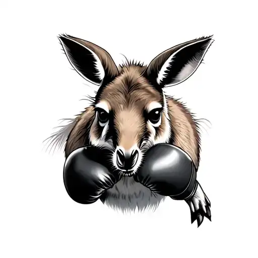 Boxing Kangaroo tattoo design idea