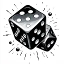 hard 6 dice rolling tattoo design idea
