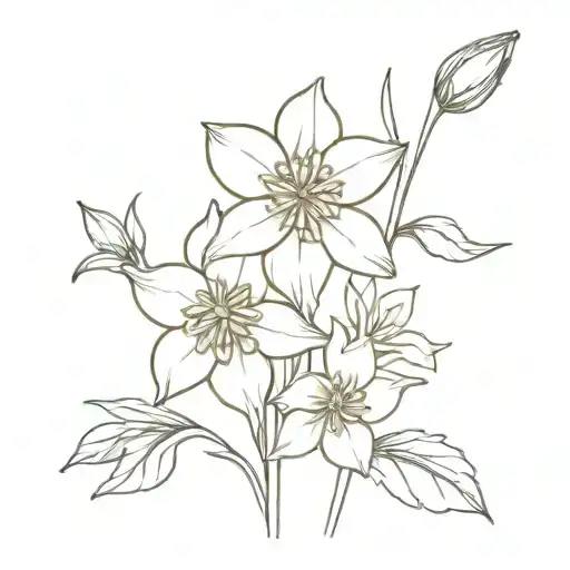 cosmo flower, daffodil and marigold tattoo design idea