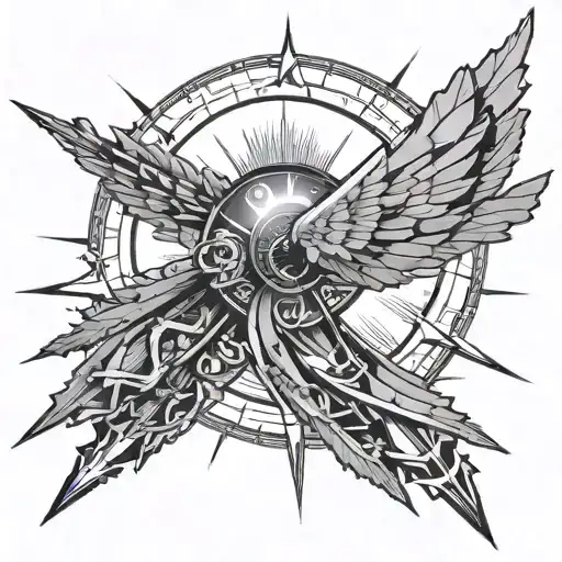destiny and light rays coming tattoo design idea